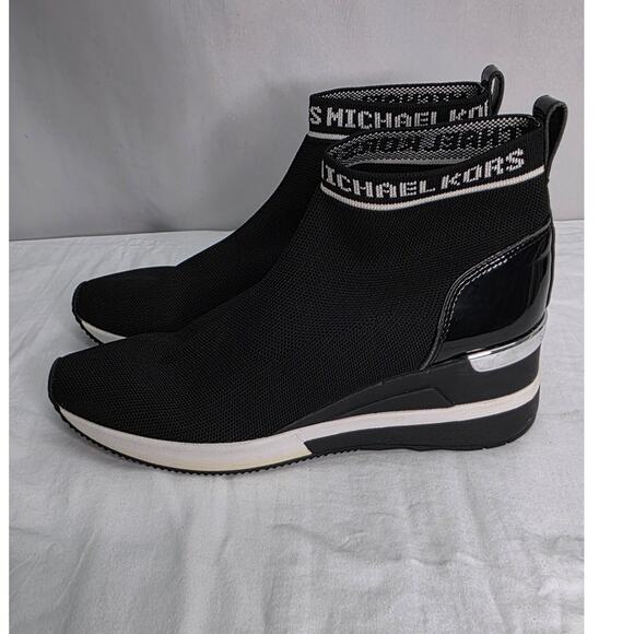 Michael Michael Kors Skyler Black & White Wedge Women's Sneaker Bootie Size 8.5M - Picture 5 of 13